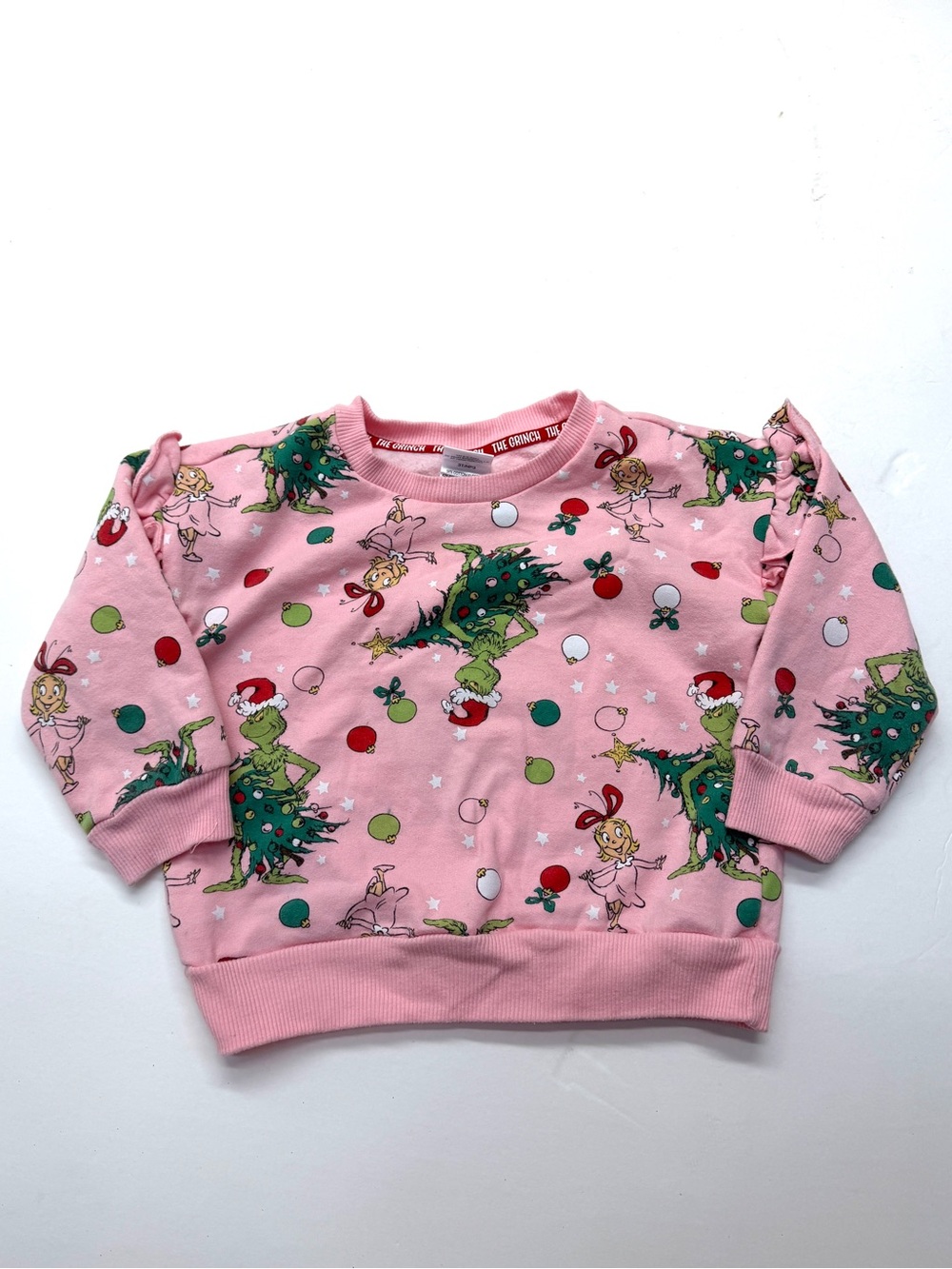 The Grinch Who Stole Christmas Pink Kids' Holiday Ruffle Sweatshirt Cindy Lou